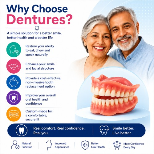 Patient smiling confidently with dentures
